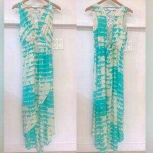 Charlie Jade Silk Maxi Dress w/Lace Up Back
